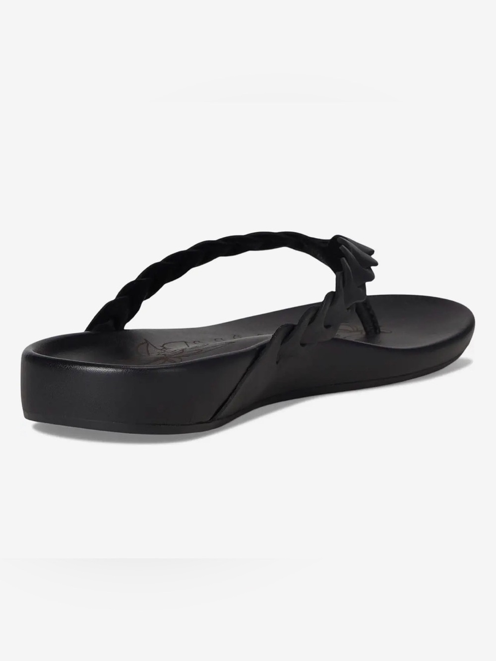 OluKai Lei Braided Leather Thong Sandals / Flip Flops - Black Size 8 - Picture 10 of 14